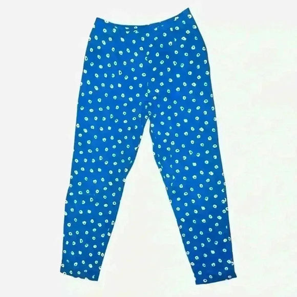 Adrienne Vittadini Women Blue 100% Linen Pants Size 12 - Picture 1 of 6